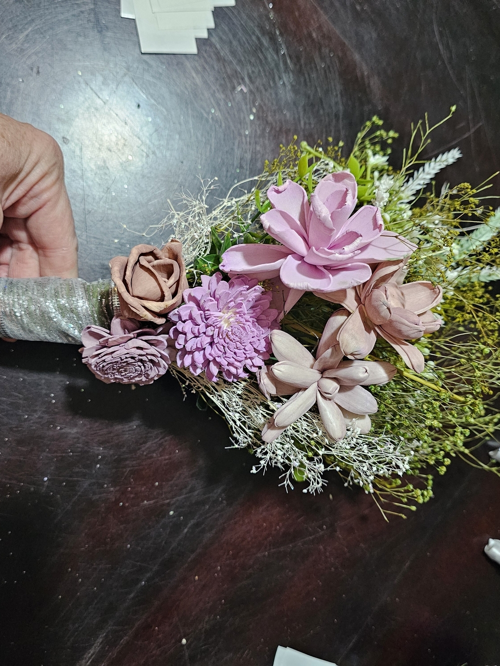 Handcrafted Sola Wood Pink Floral Bouquet (9)